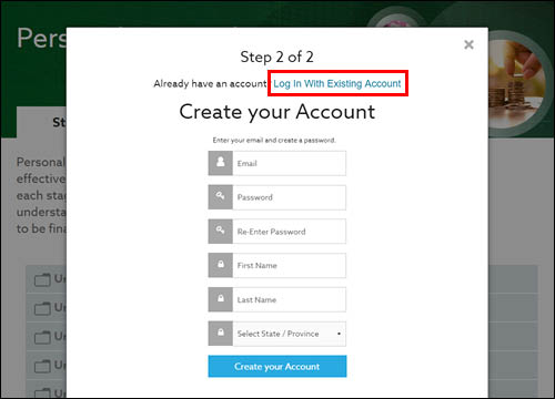 Log In With Existing Account